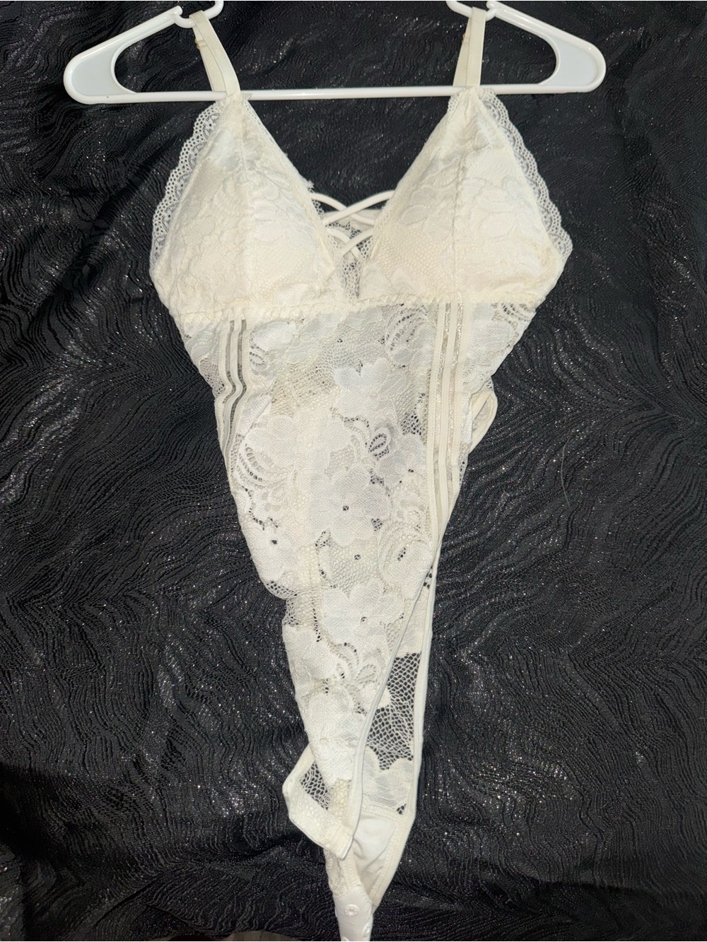 Women's Lace Teddy Bodysuit - White